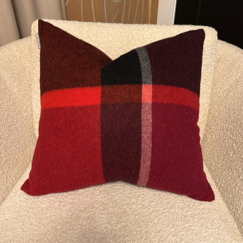 Room & Board Red Wool Blend Pillow and Down Insert